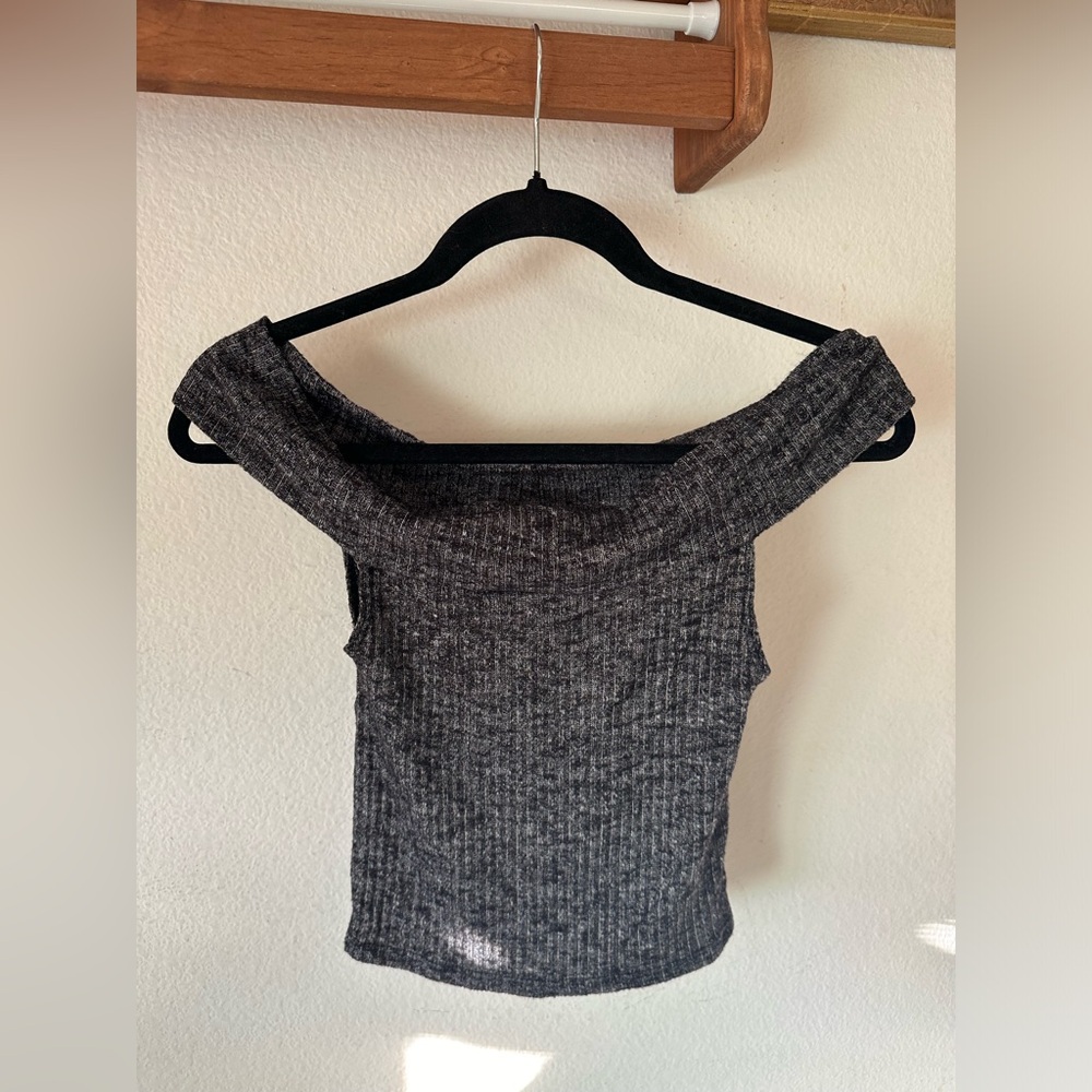 Heather Gray ribbed crop top